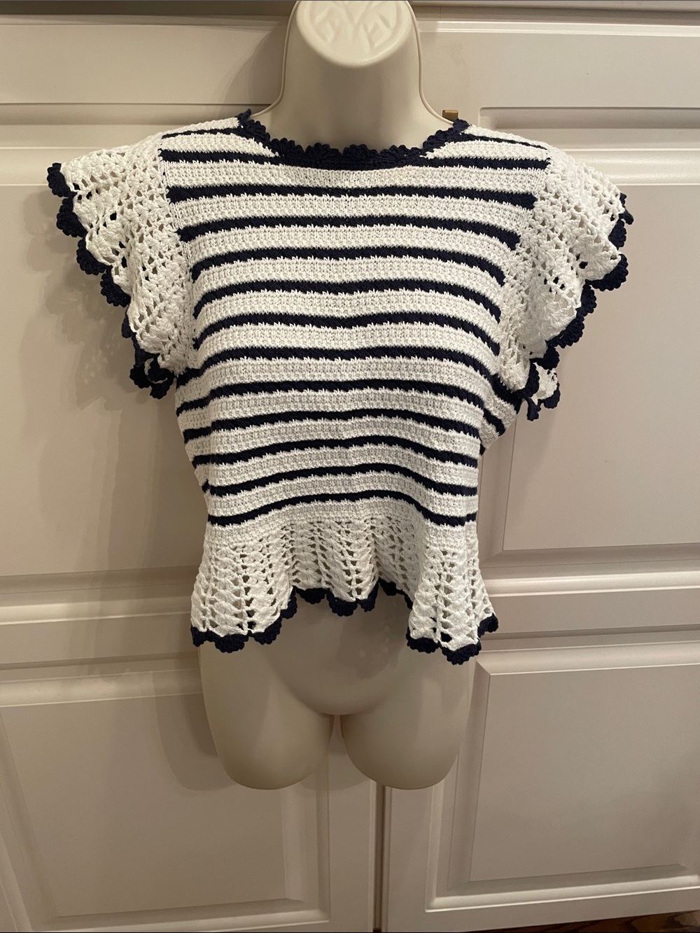 Rails Coen Anadia striped crochet sweater sz xs